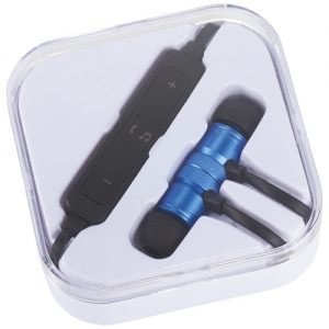 Wireless earbuds in case - mck promotions blue black open