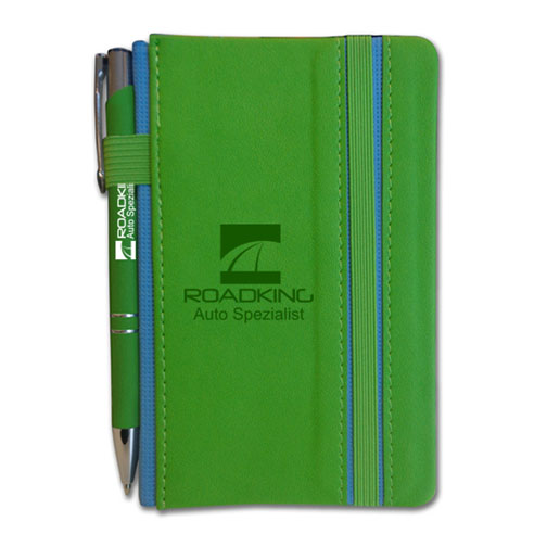 Wilde Notebook & Pen (green)- mck promotions