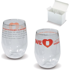 Med size double wall glass set- mck promotions