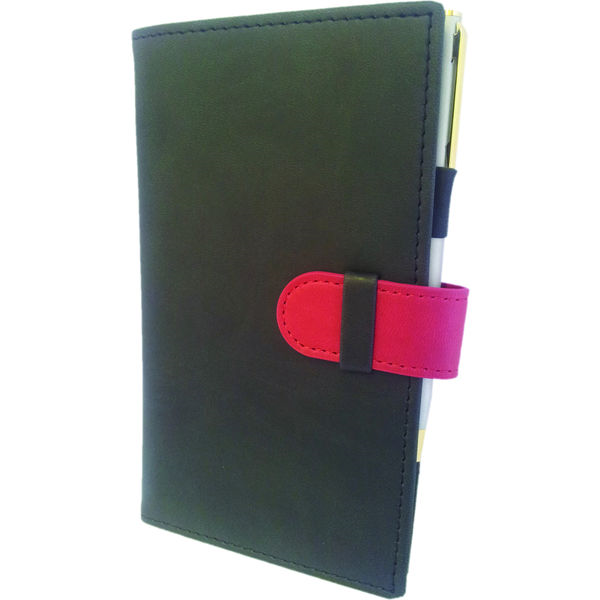 deluxe newhide pocket diary note book wallet (black)- mck promotions