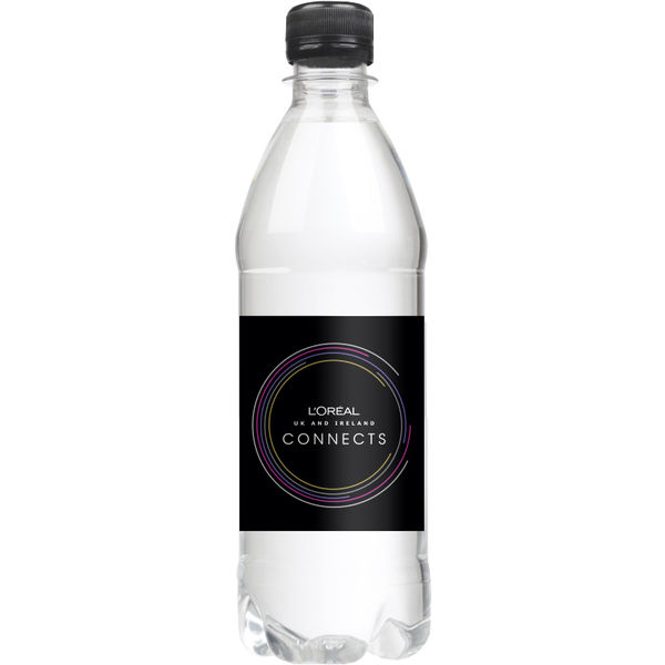 promotional bottled water 500ml coloured caps(black)- mck promotions