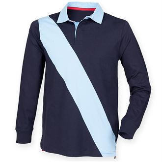 Diagonal stripe rugby shirt - tag free (navy))- mck promotions