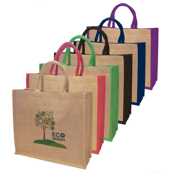 Large natural jute shopping bags- mck promotions