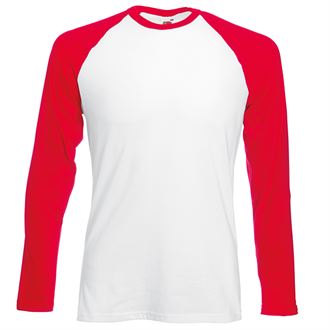 Long sleeve baseball tee (red)- mck promotions