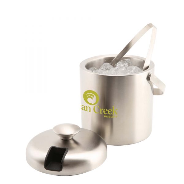 Insulated Stainless Steel Ice Bucket & Tong (1.2L)- MCK Promotions