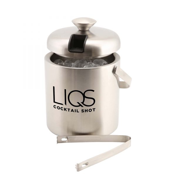 Insulated Stainless Steel Ice Bucket & Tong (1.2L) (sample 3)- MCK Promotions