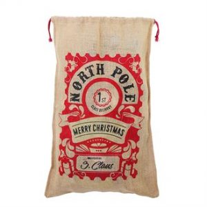 Large Christmas jute bag (space for personalisation) - MCK Promotions