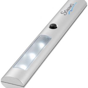 Magnet LED torch light, silver with logo- MCK Promotions