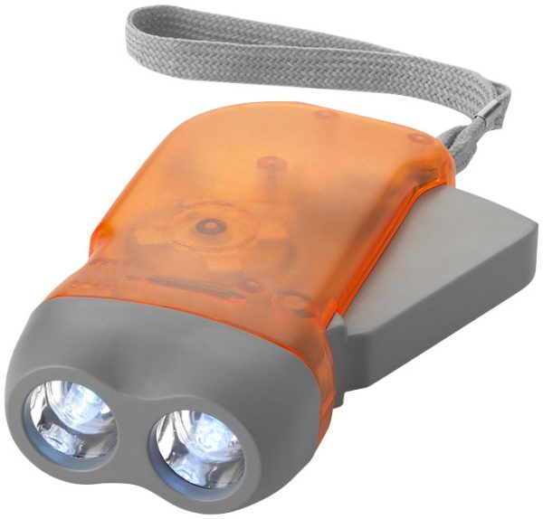 Virgo dual LED torch light with arm strap, orange / grey