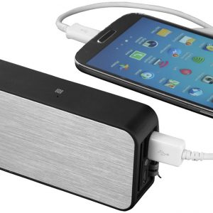 Zabrak Bluetooth® Speaker, solid black silver -(image 2) MCK Promotions