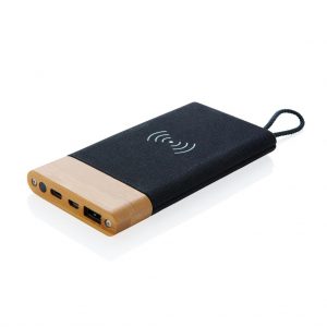 Bamboo X wireless charging powerbank- MCK Promotions