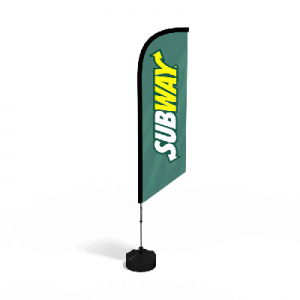 FEATHER FLAG KIT SINGLE SIDED Available in 2.8m, 3.4m, 4.5m, 5.6m. Includes: Full Colour Digital Printed Flag Banner, Fibreglass Poles, Carry Bag & Simple Ground Spike. Additional Bases Available. Uses Include: Outdoor Events, Shop Branding, Fetes, Indoor Events, Council Events, Sports. Minimum Quantity: 1.