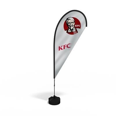 TEAR DROP FLAG KIT Includes Full Colour Digitally Printed Flag Banner, Fibreglass Poles, Carry Bag And Simple Ground Spike. Additonal Bases Available. Uses Include: Outdoor Events, Shop Branding, Fetes, Indoor Events, Council Events, Sports. Height; Available in 3.4M & 5.6M