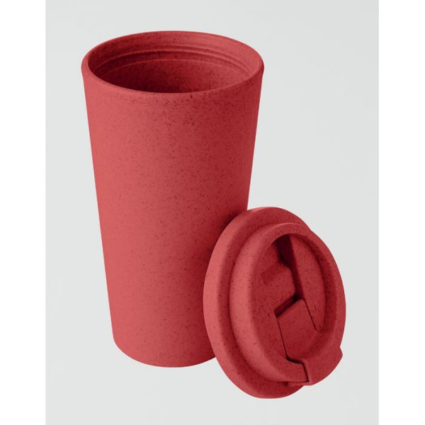 Red Double Walled Bamboo Cup_MCK Promotions